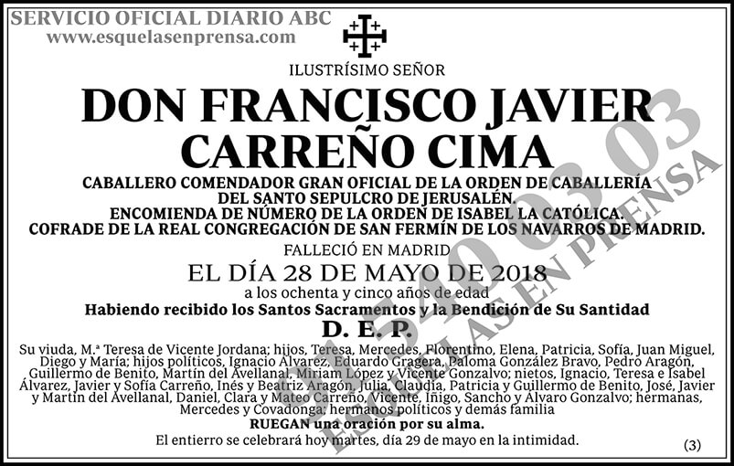 Francisco Javier Carreño Cima